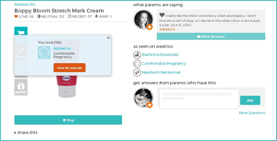 3. Click Save and you're done! If you love the product and recommend it, add it to a weeList!