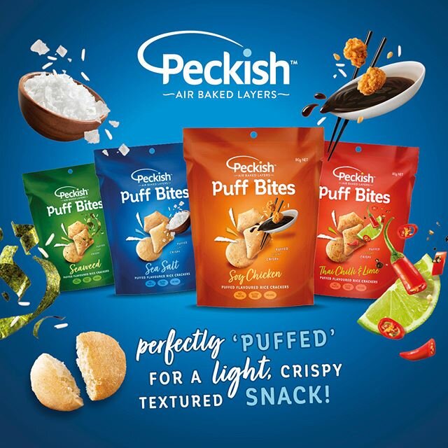 Introducing Peckish Puff Bites.⁠⠀
Perfectly puffed for a light crispy texture.⁠⠀
⁠⠀
With the same great crunch as Peckish but in a fun puffed shape, Peckish Puff Bites are perfect for the whole family. ⁠⠀
⁠⠀
Gluten Free, No MSG, no Palm Oil and avail