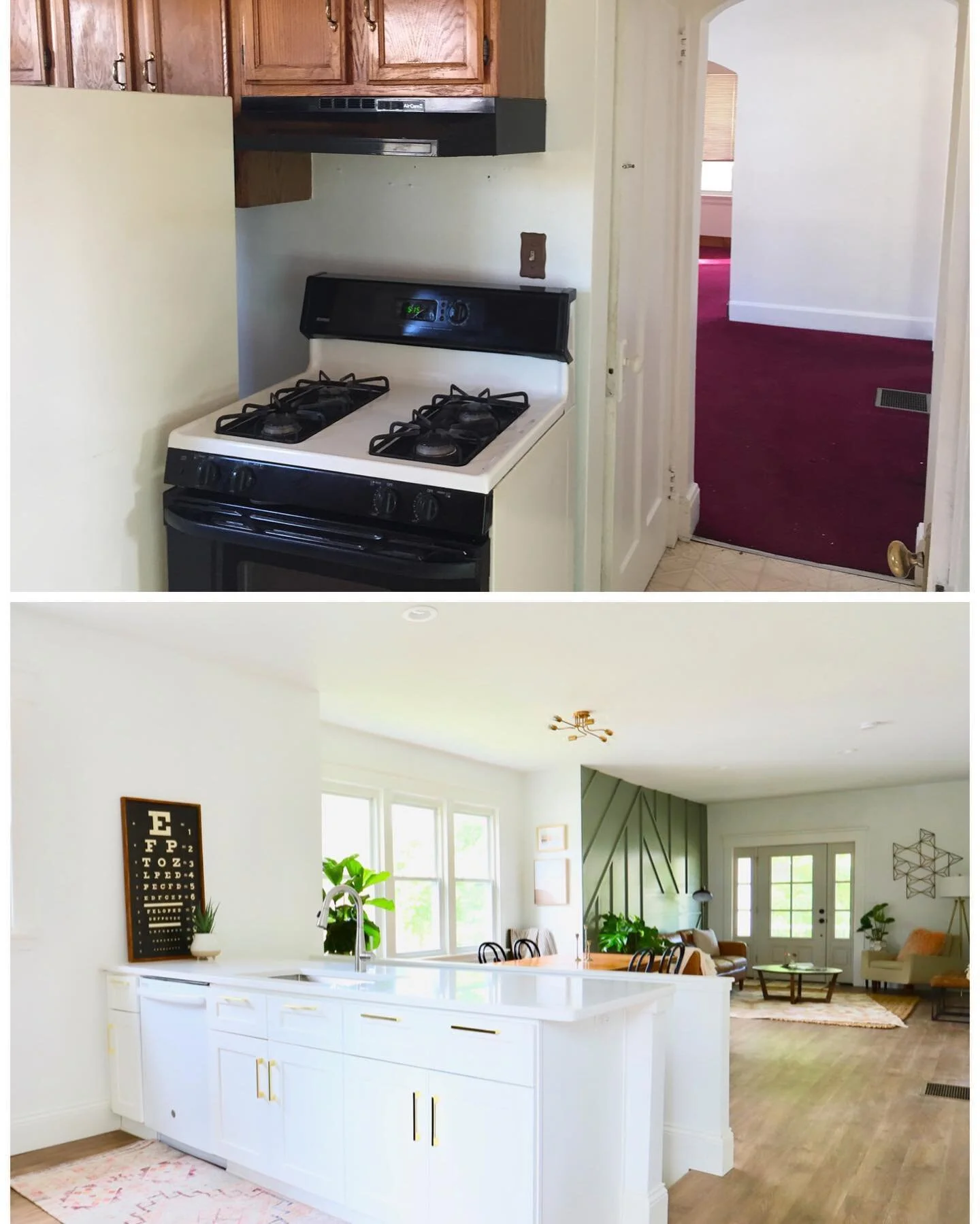 Totally worth knocking down the basement stairwell walls to achieve this unobstructed view at #thecozycornercottage, am I right? 🤗 The response to this home has been overwhelming to say the least. I mean, I thought it was cool but I never expected a