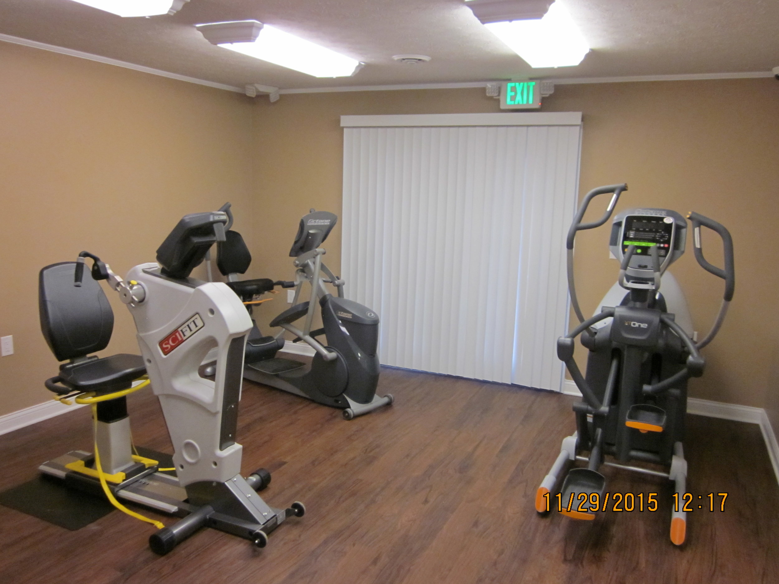 The Exercise Room at Midland Square Apartments, installed as part of a 46-unit, $5.9 million redevelopment.