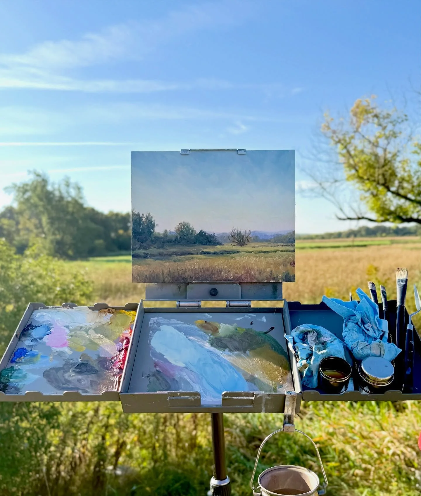 Was driving to get groceries and stumbled on this scene and spun the car around to paint it. Really liked the depth and the peacefulness of the morning light.

Looks like I ended up right on the edge of city limits. Still like it.
@waukesha_art_crawl