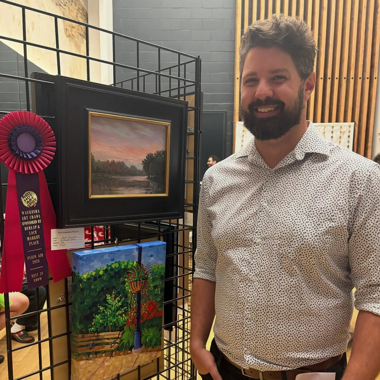 Still in disbelief from last night.

Surrounded by so many talented artists and incredible works at the Waukesha Plein Air Festival, I can&rsquo;t believe my sunrise painting, &ldquo;A Moment&rsquo;s Notice,&rdquo; was awarded Best in Show.

A huge t