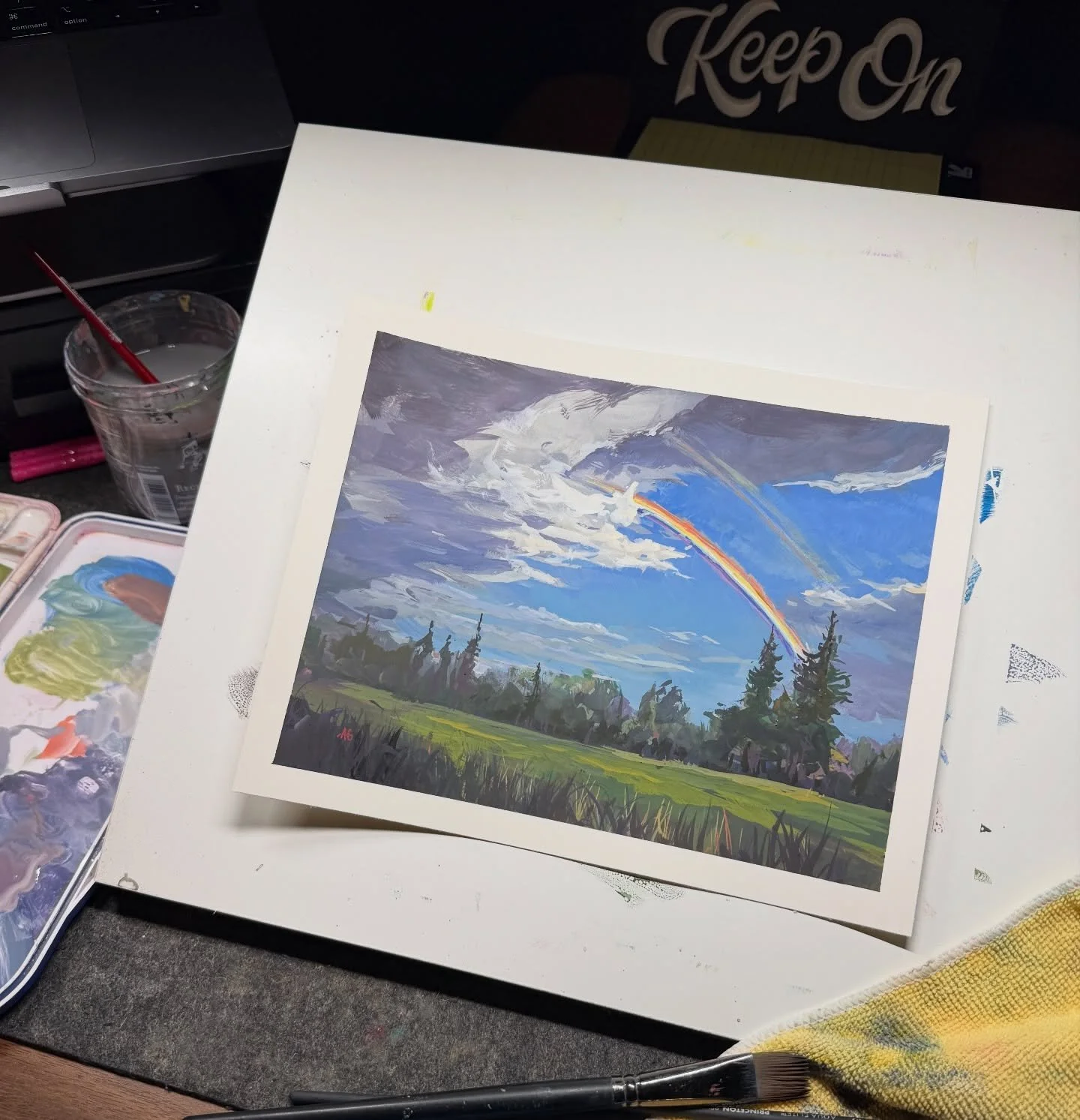 Been busy lately. Enjoy this rainbow I painted as a gift for my son. 🌈