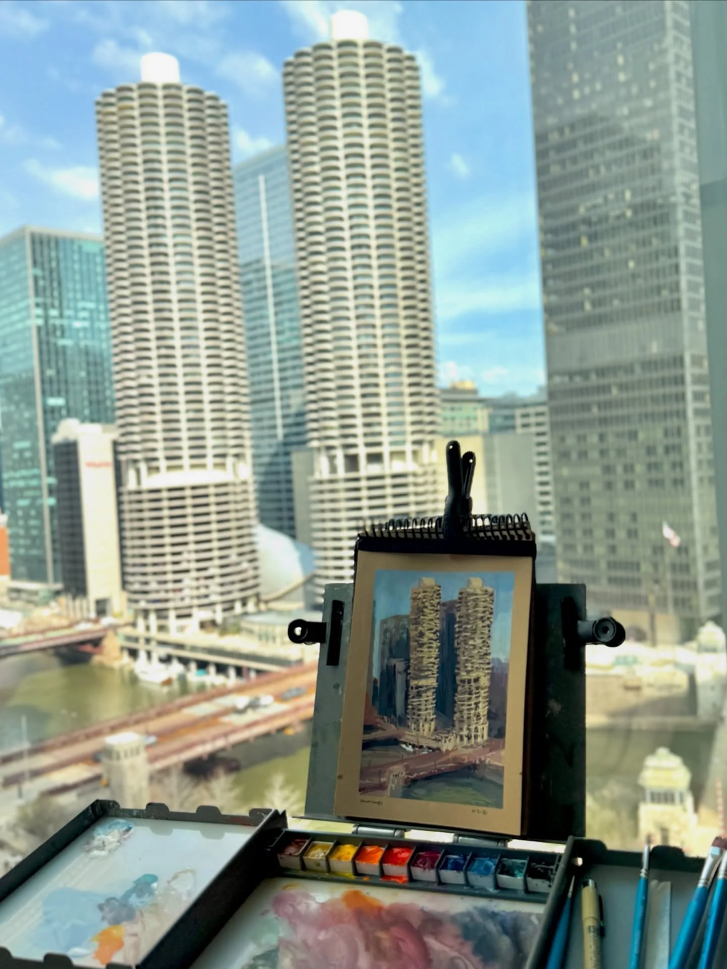 Continuing the tradition of going to a big city on our anniversary and sneaking in some painting. I dig. Also this view from this lil nook in our room is pretty sweet, too.
Happy 10 years @ktgolownia !!