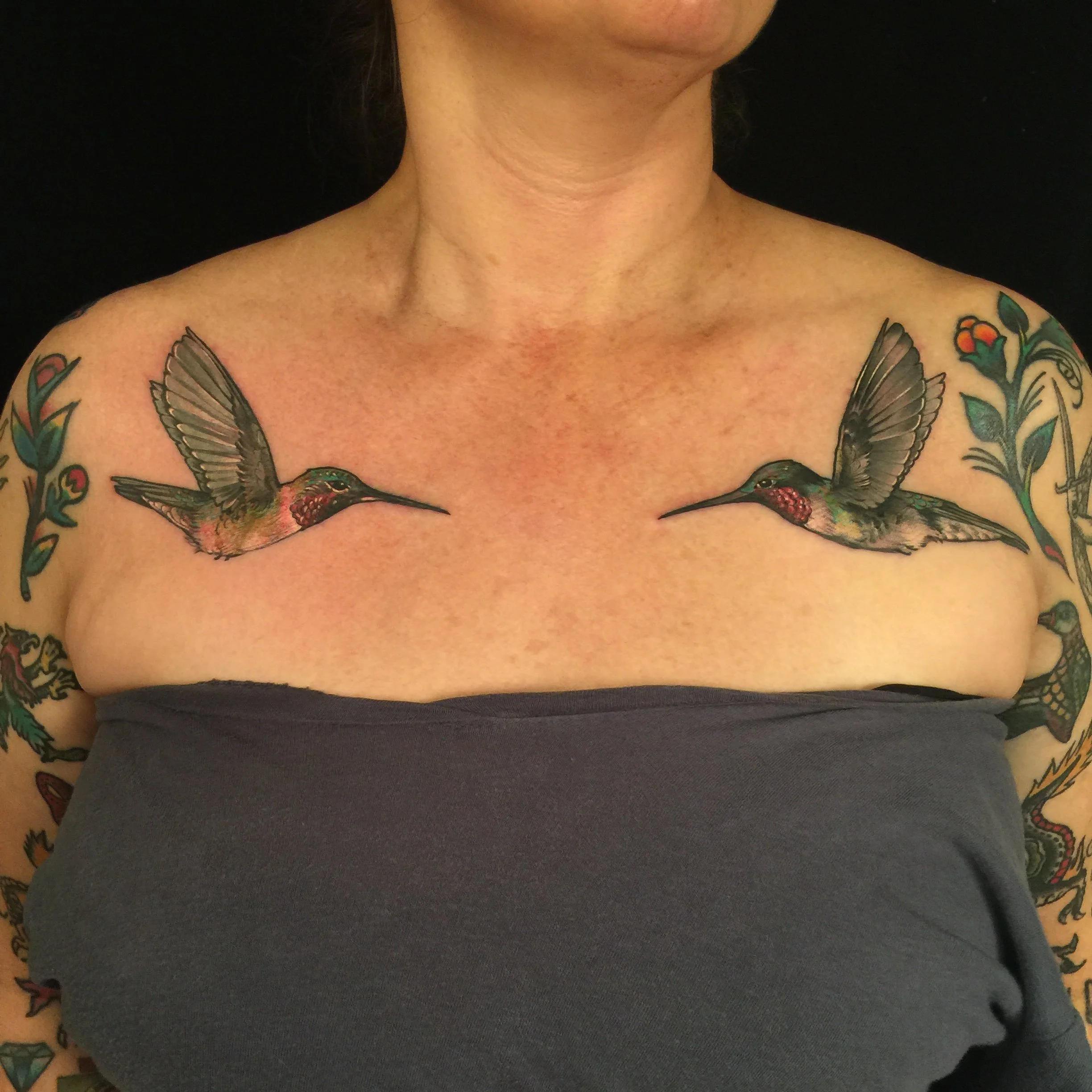  hummingbirds done with an element of realism 