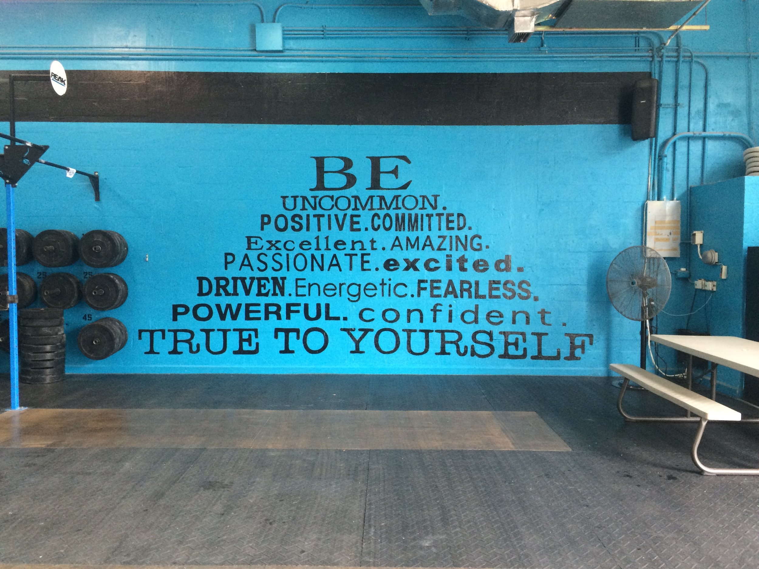 Peak 360's motto painted on one of the walls