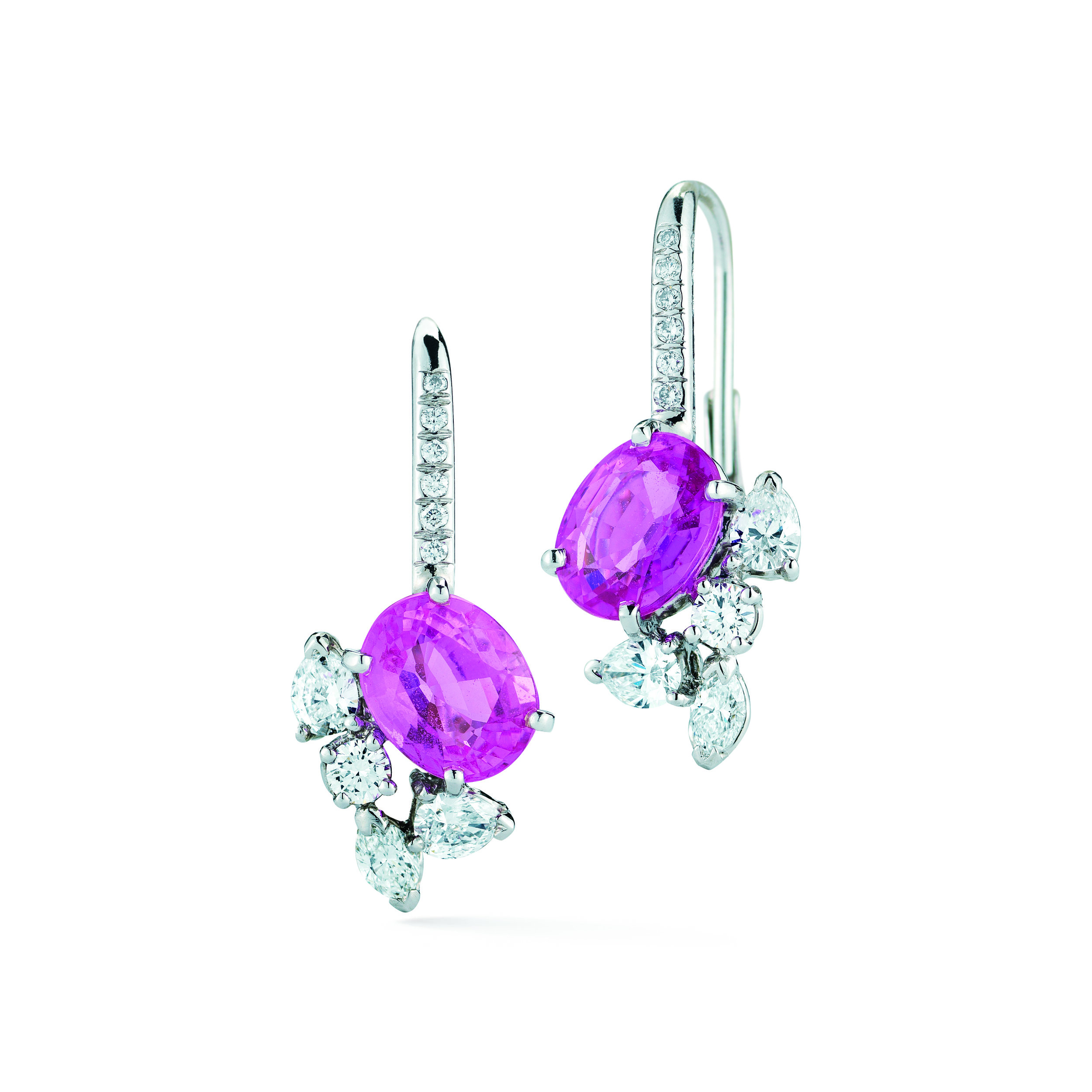 Fleur Pink Sapphire Earrings
