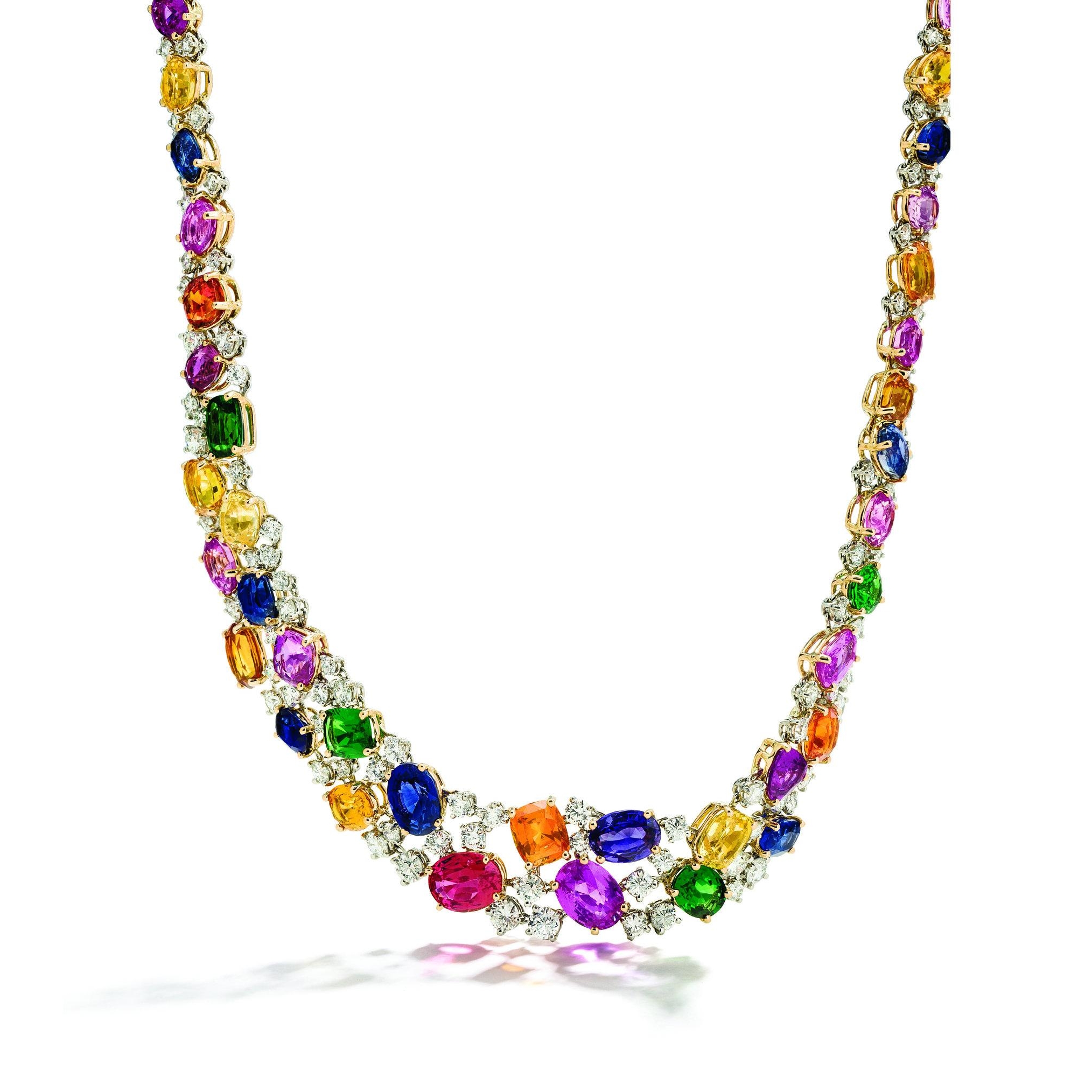 Victoria Multi Color Sapphire Necklace