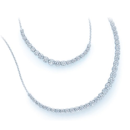 8ct tw NewBorn Lab Created Diamond Riviera Necklace in 14K White Gold  NGFW03819 - Ramsey's Diamond Jewelers
