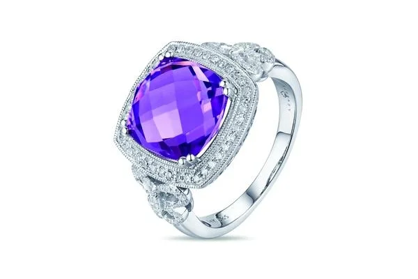 Juliet Amethyst and Diamond Ring