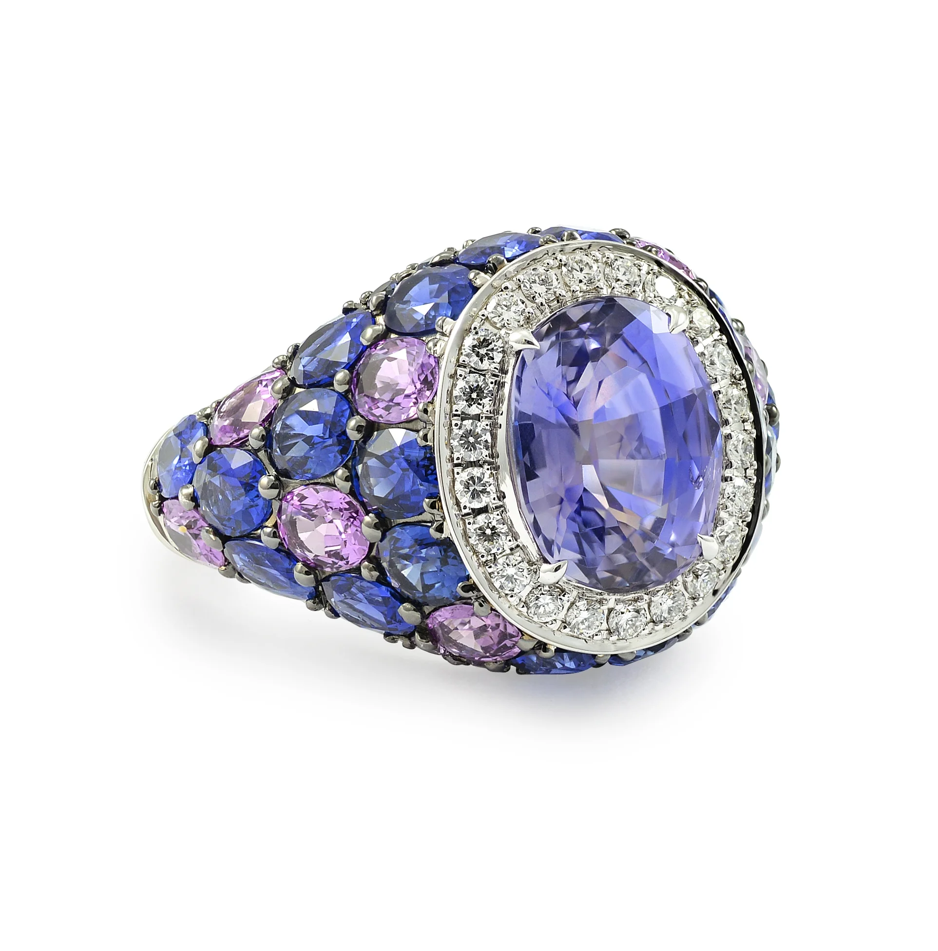 Aziza Color Change Sapphire Ring 