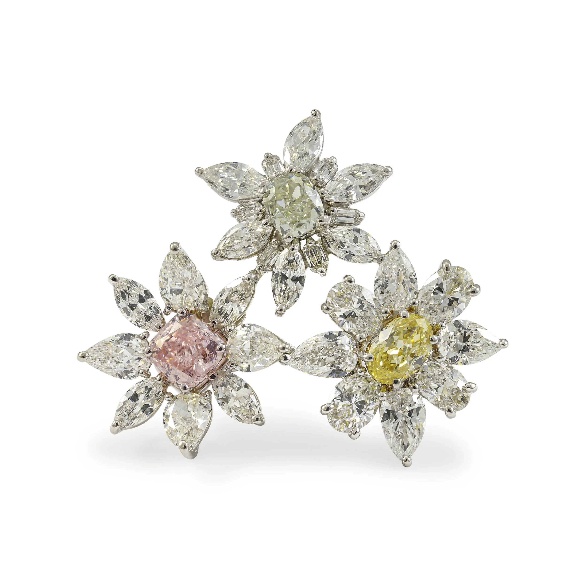 Trinity Diamond Flower Ring