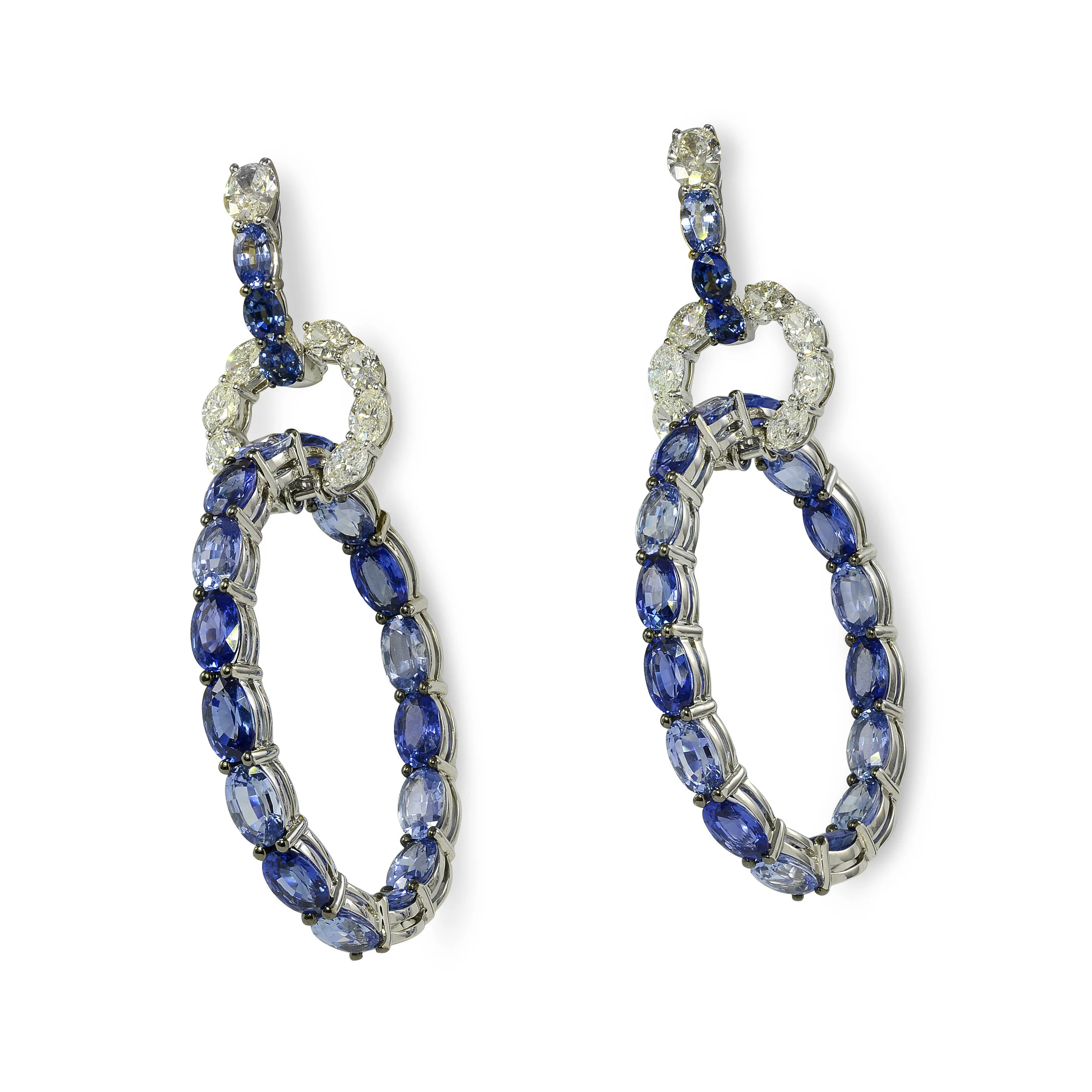 Scarlett Triple Hoop Blue Sapphire Earrings