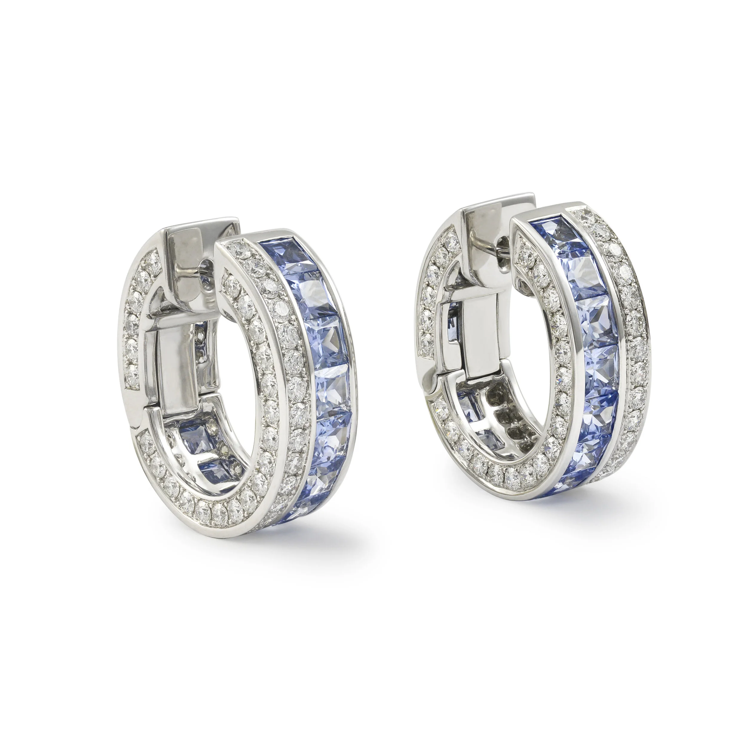 Elsbeth Sapphire and Diamond Earrings