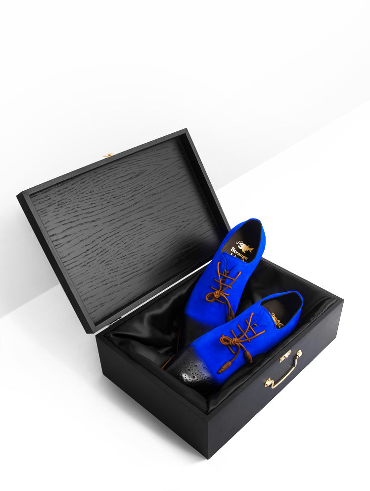 Royal Blue Waxed Oxfords by Strange Island — Strange Island display picture 2