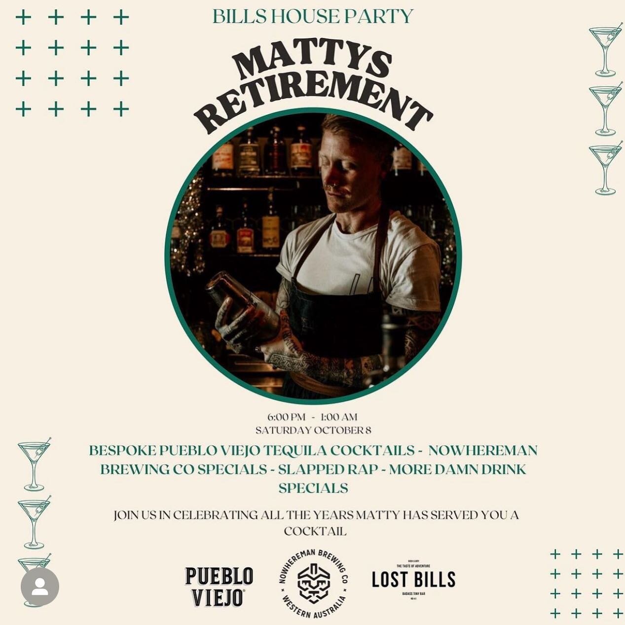 Heading in tonight to say farewell to Matty? Doors open from 5pm till late with drinks specials all night for the big man himself!
See you soon.