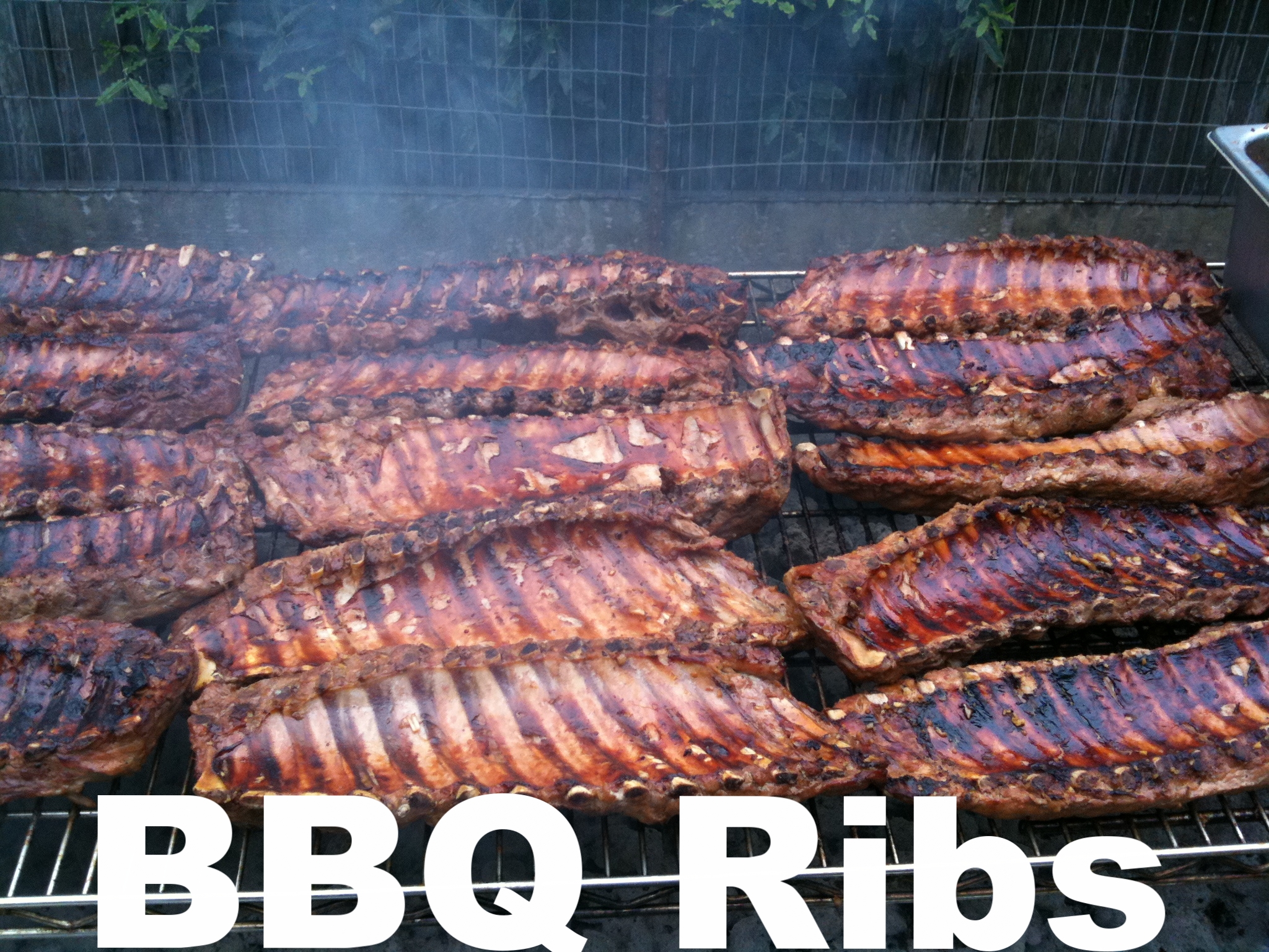 Grilled pork baby back ribs.