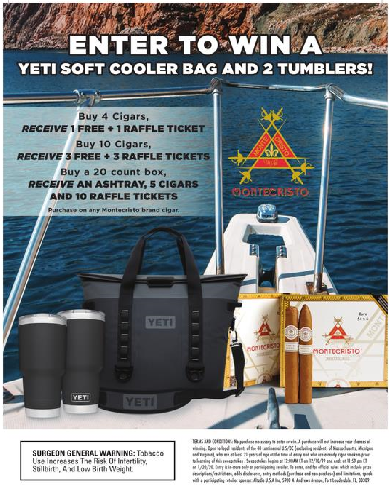 Montecristo Yeti Hopper Cooler + Tumbler Raffle Drawing