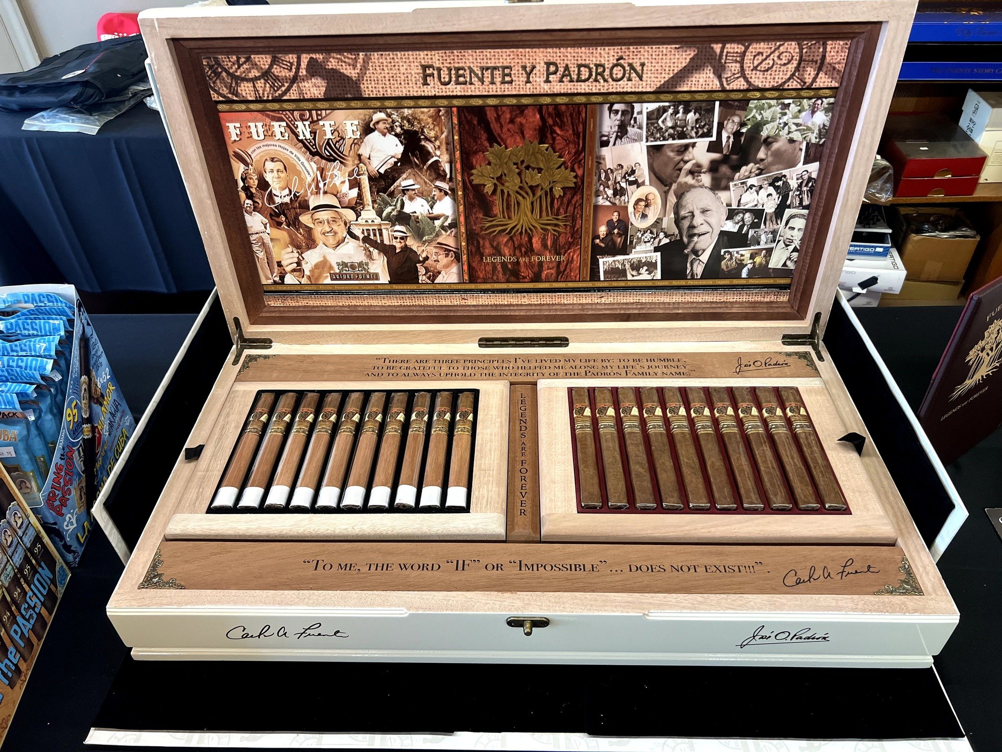 You have one more chance to experience this unbelievable collaboration: Fuente y Padr&oacute;n Legends!

Get your cigars early -- our Lemoyne and Harrisburg locations will be CLOSED to honor Memorial Day.

#fuenteypadron #limitededitioncigars #BotL #