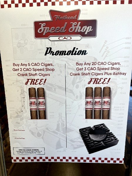 We're racing towards spring with our @caocigars Flathead Speed Shop promo.

🏎️💨 Get any 5 CAO cigars and get 2 CAO Speed Shop Crank Shaft cigars free!
🏎️💨 Get any 20 CAO cigars and get 3 CAO Speed Shop Crank Shaft cigars PLUS a CAO ashtray free!

