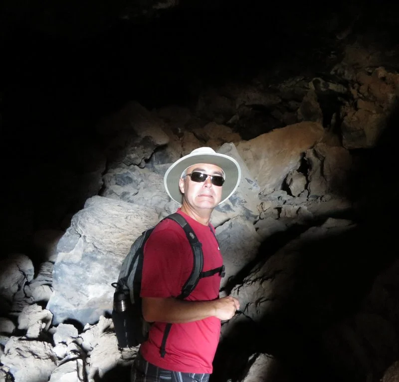 Hiking inside Lava Tubes