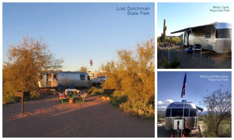 The 3 parks we stayed in around Phoenix