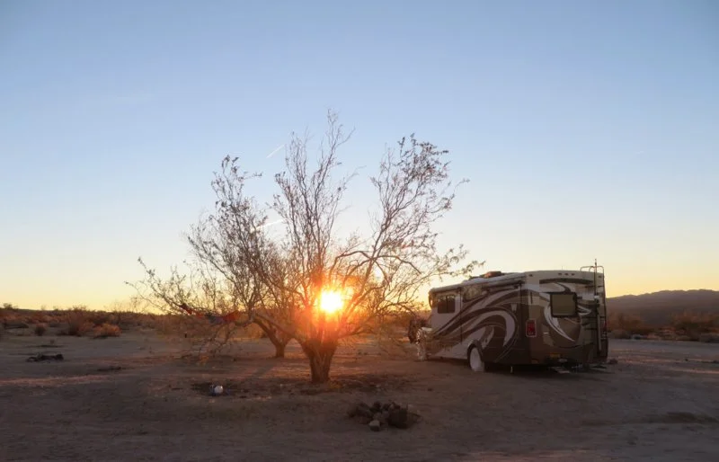Sunrise over Shannon and Dave's rig