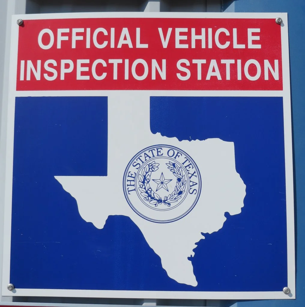Look for this sign for an inspection station