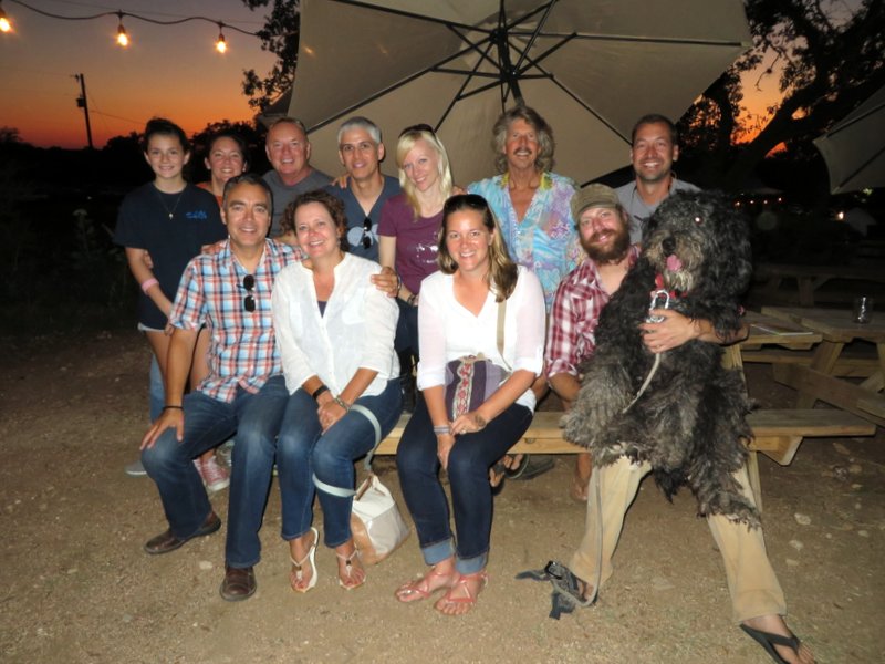 Fun times at the brewery with new friends and Frank the muppet dog!