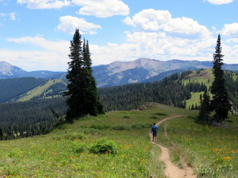 Making the most of some sunshine. Hiking at over 10,000 feet in Crested Butte