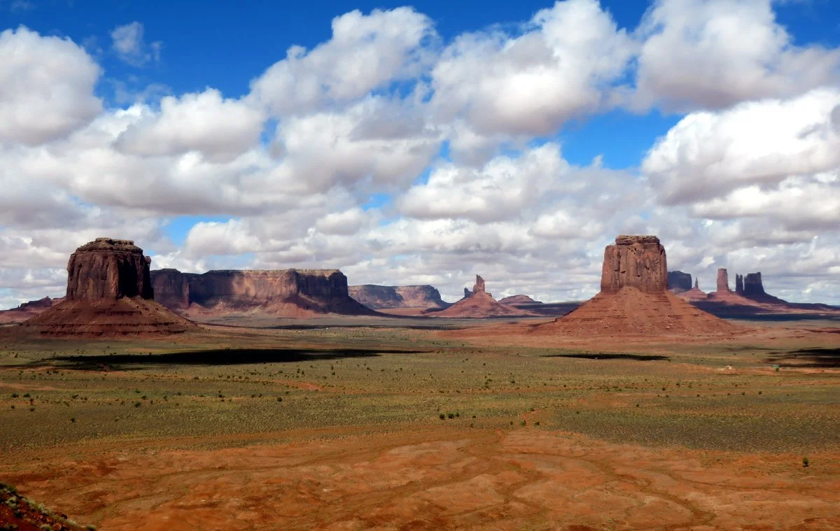 Sunshine and shadows over Monument Valley