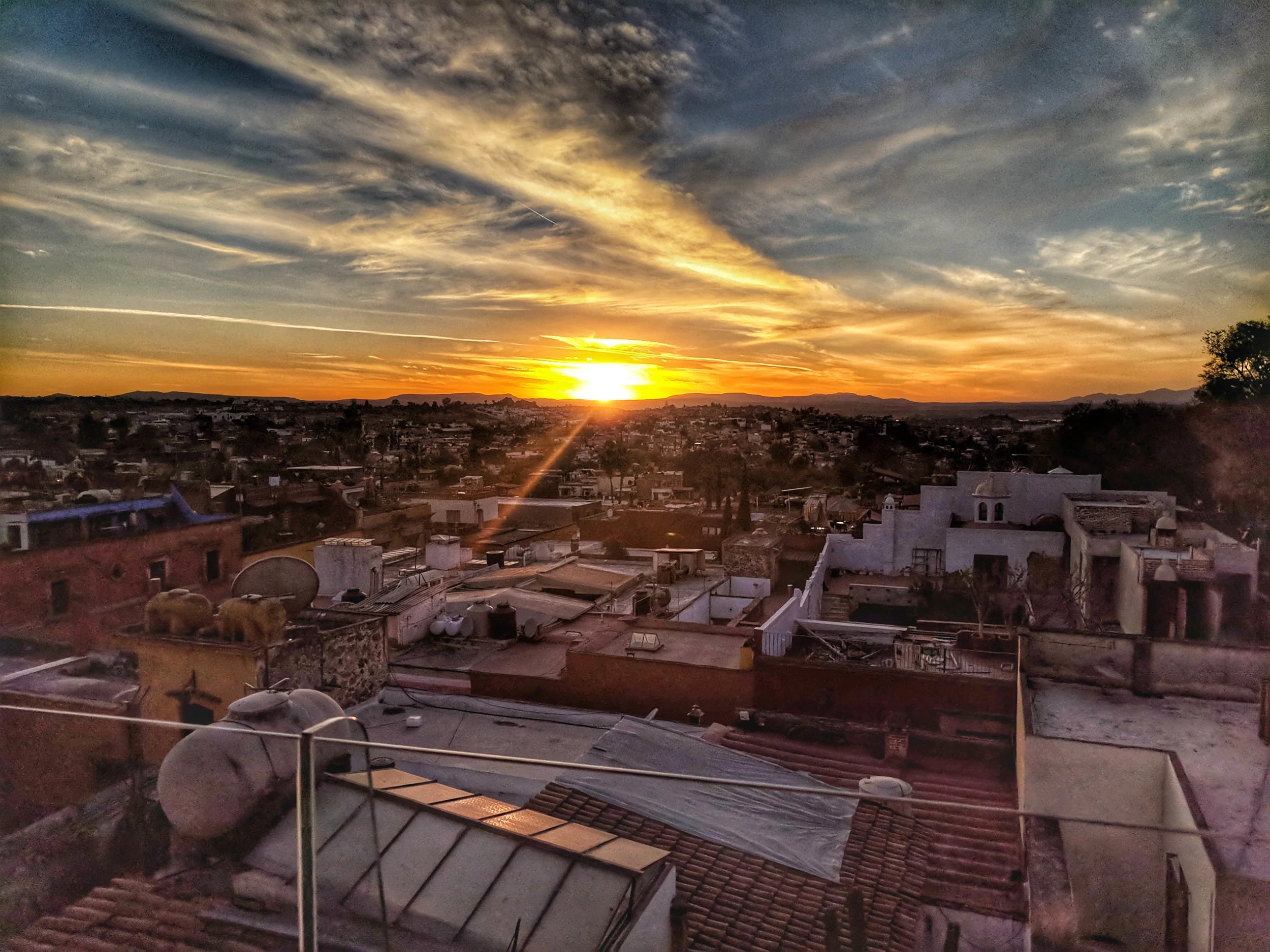 Sunset from our couch at La Posadita