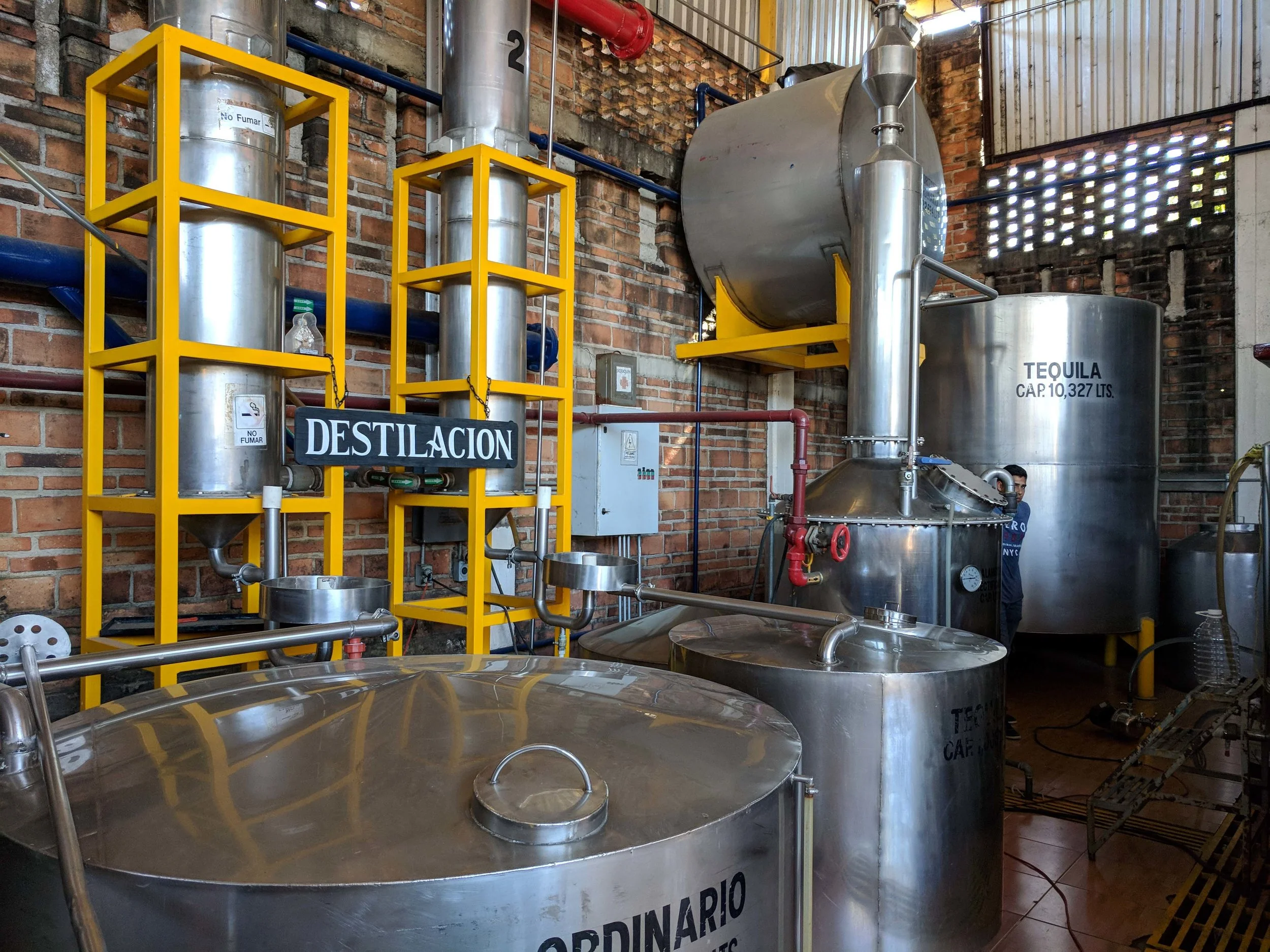 Distillation - First tank is Ordinario, second one is tequila blanco