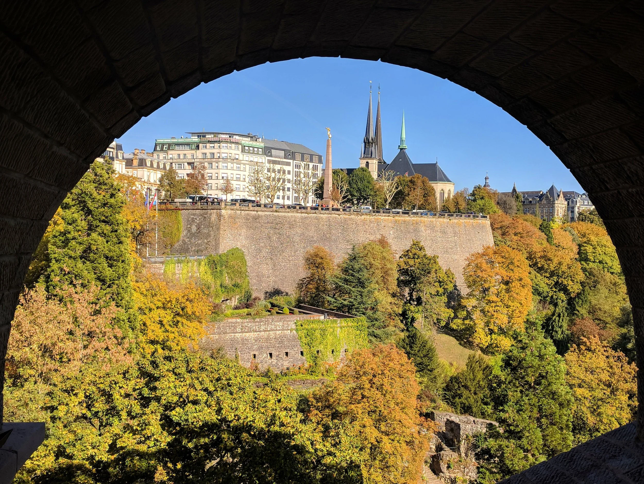 The beginnings of Autumn. View from the Adolphe Bridge