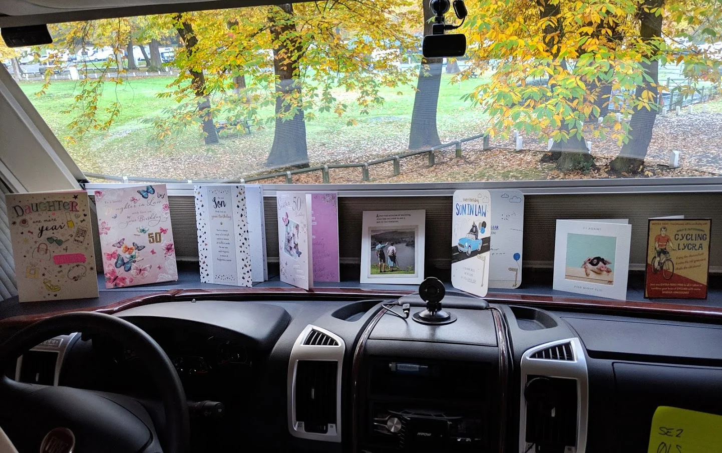 Not much room for birthday cards in a motorhome