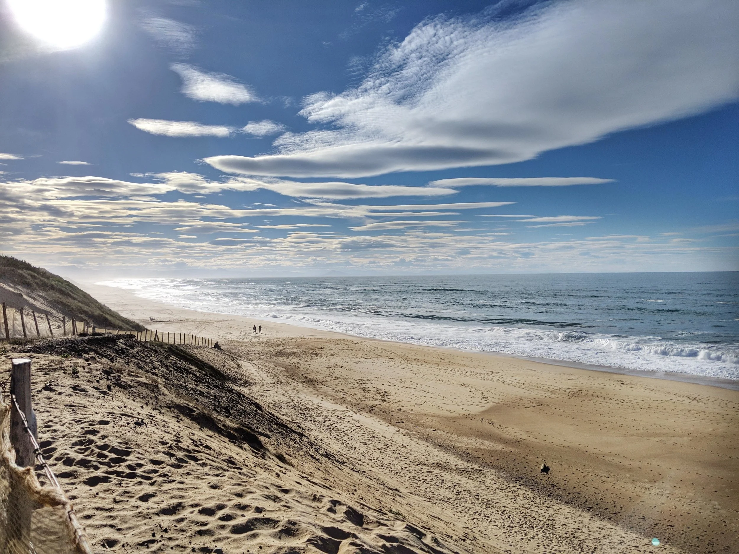 Looking at the Northern Spanish coast over Contis plage