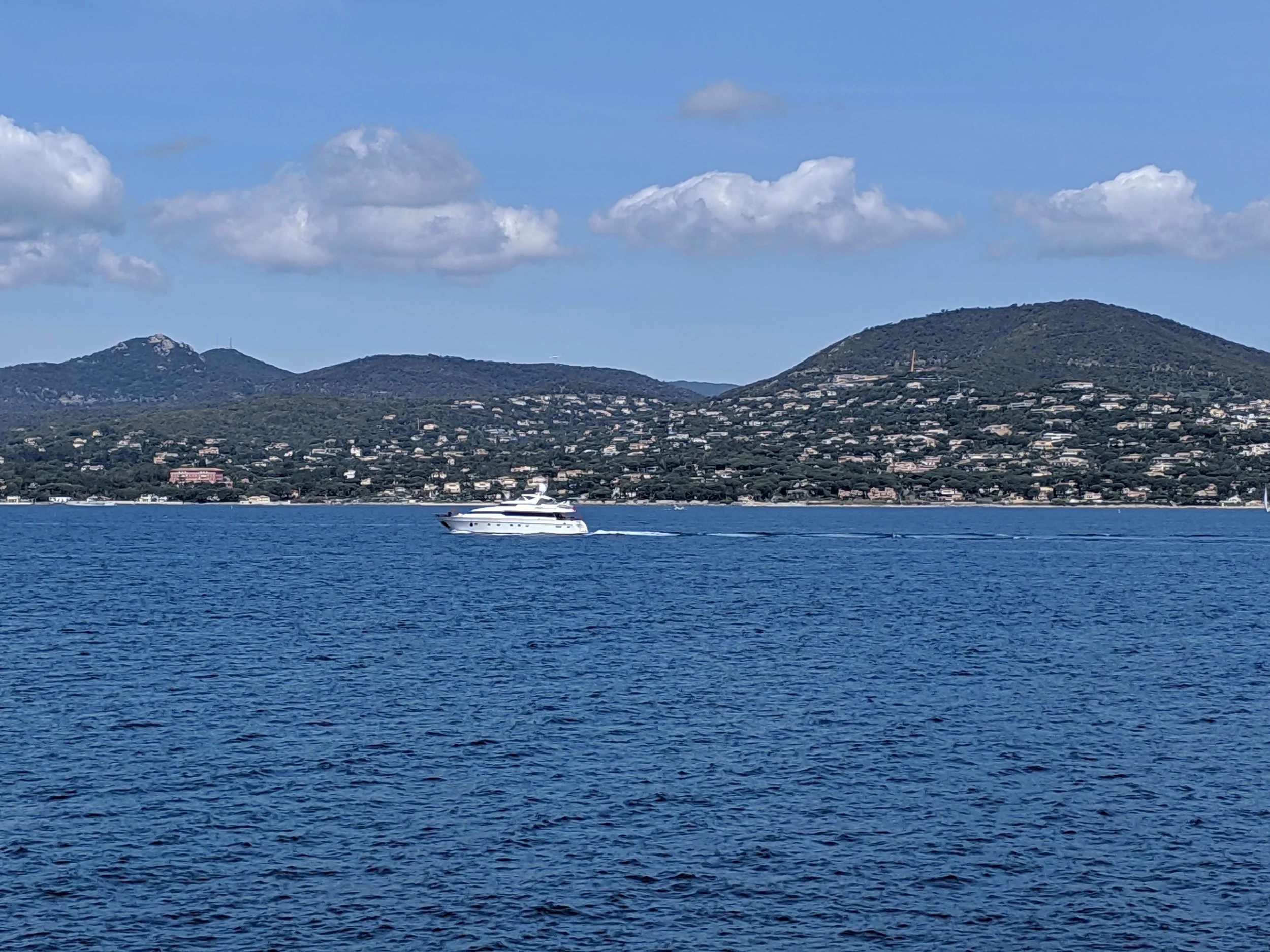 Looking back to our campsite across St Tropez bay
