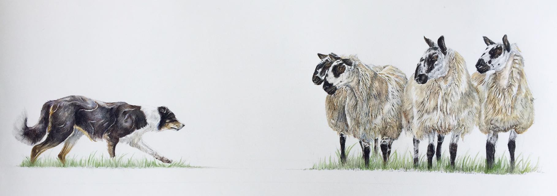 Steady On Original Mixed Media by Kate Simpson 60cm x 25cm