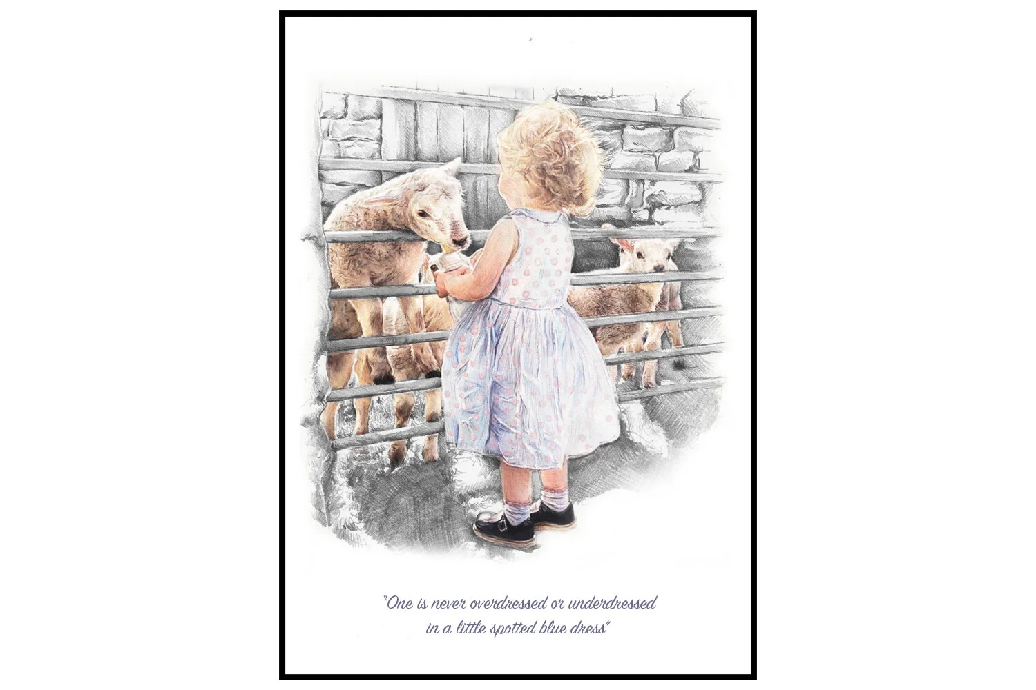 Fine Art Greeting Cards - "Little Blue Dress"