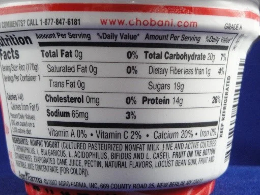 Strawberry flavored yogurt