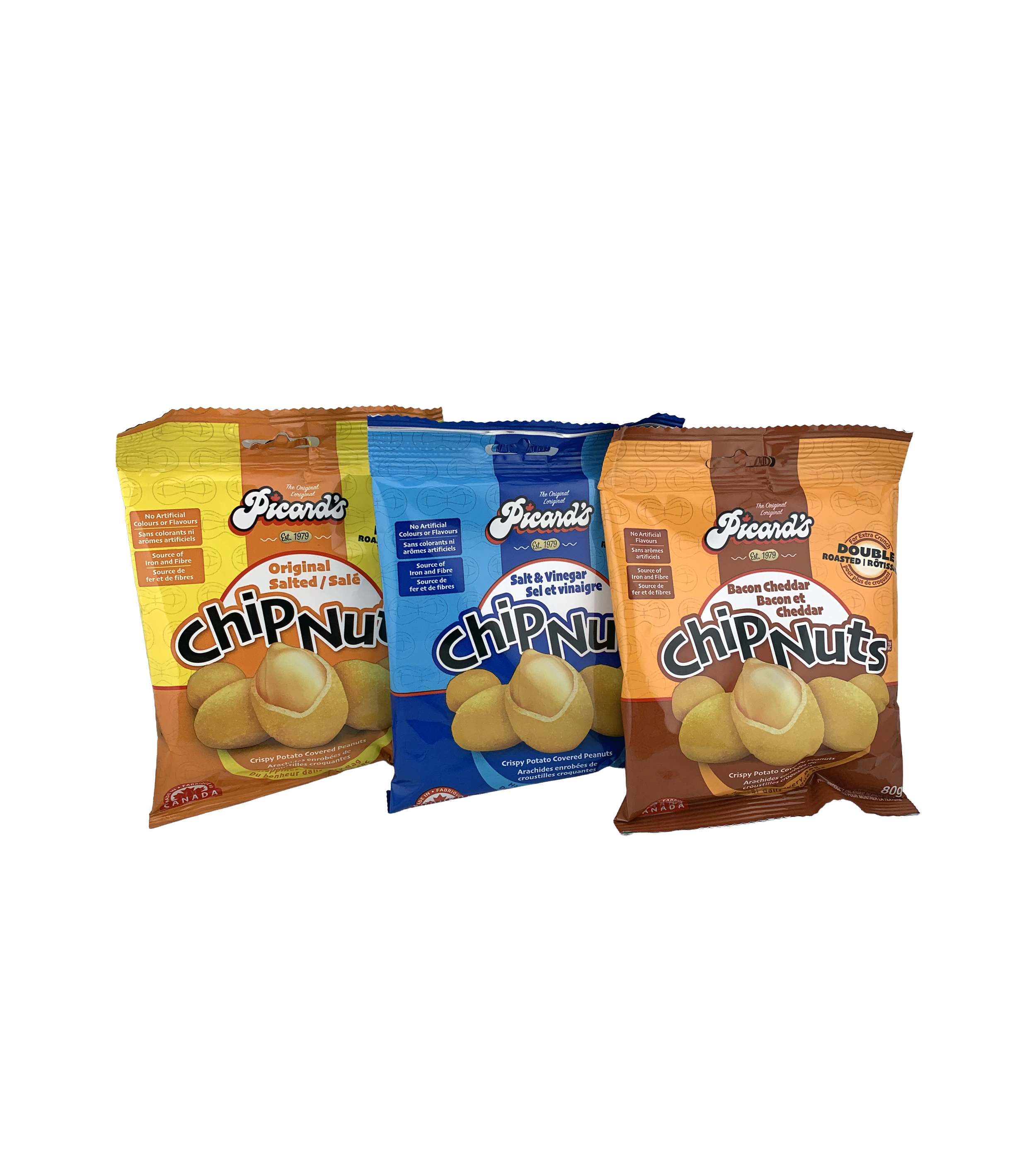 Chip Nuts (salt & vinegar, original and bacon cheddar) – Picard’s