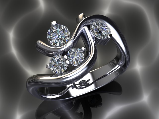 This platinum ring was made with the client's diamonds and old platinum