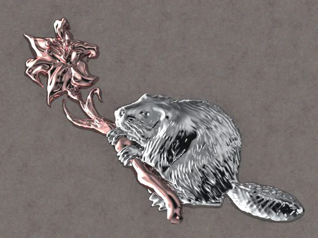 beaver-fleurdelys-brooch