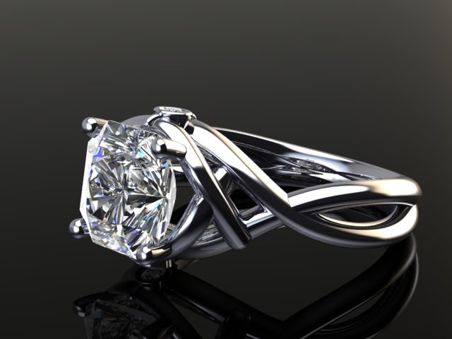 asher cut diamond engagement ring