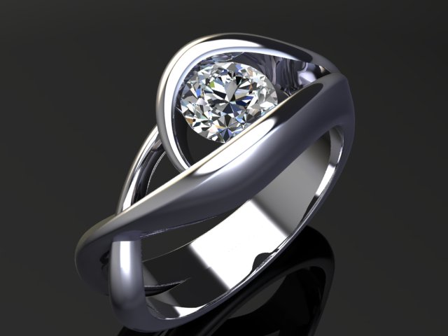 Modern diamond engagement ring