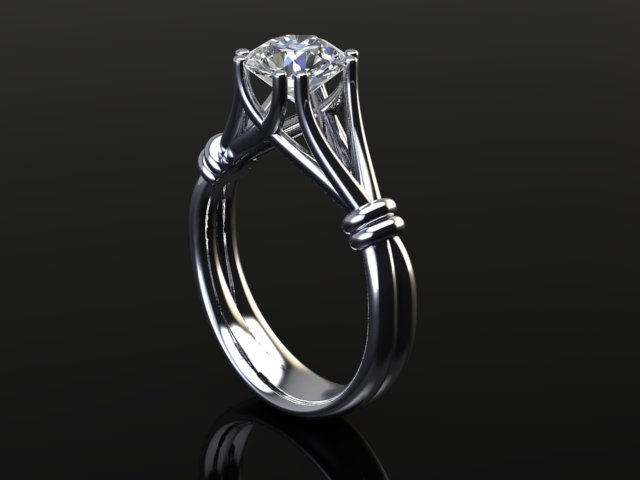 Modern diamond engagement ring