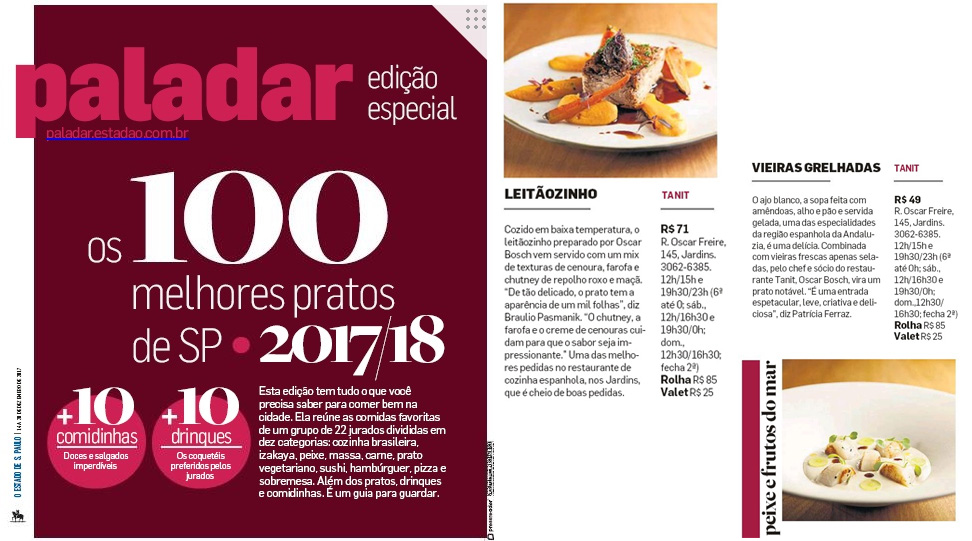 Paladar - 100 melhores pratos - 2017/2018
