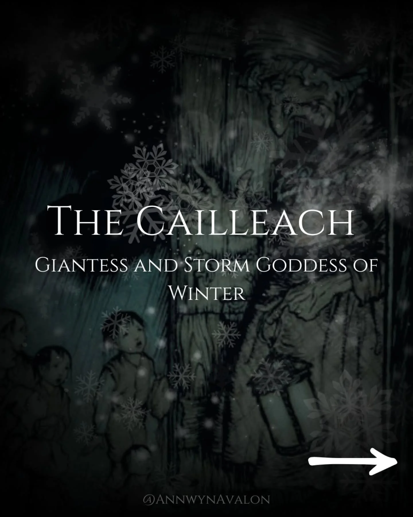 Create magical water, invoke the Cailleach, and wash your doors and floors for protection! Scroll through to get the instructions!

#cailleach #winter #spells