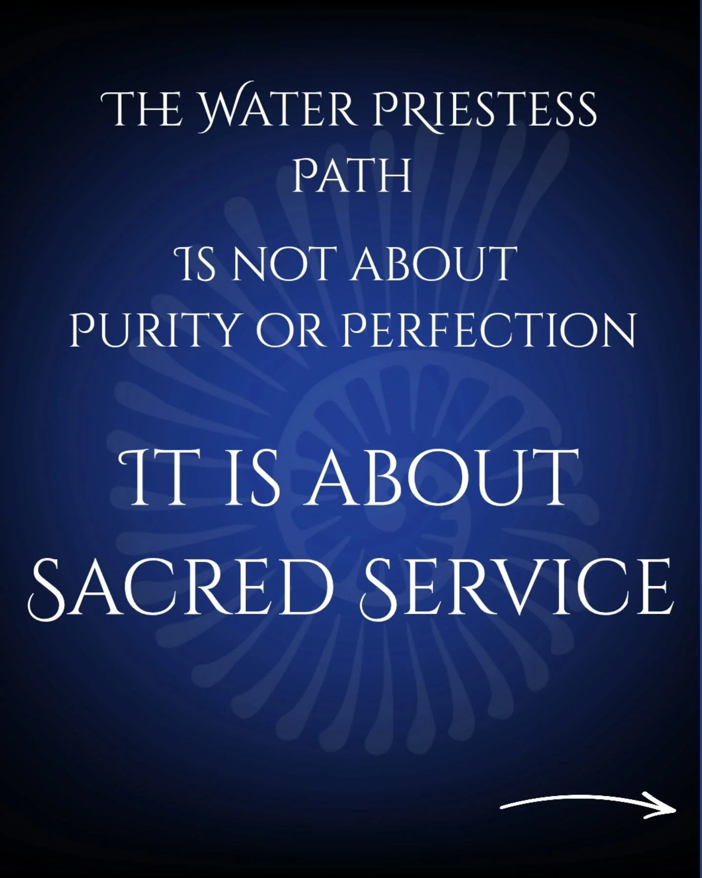 The Water Priestess Path is diverse with a focus on sacred service to water and for water.

It's about living a water lead life in service to the divine source. 

Are you a sacred steward of water?

#WaterPriestess #Priestess #waterwisdom