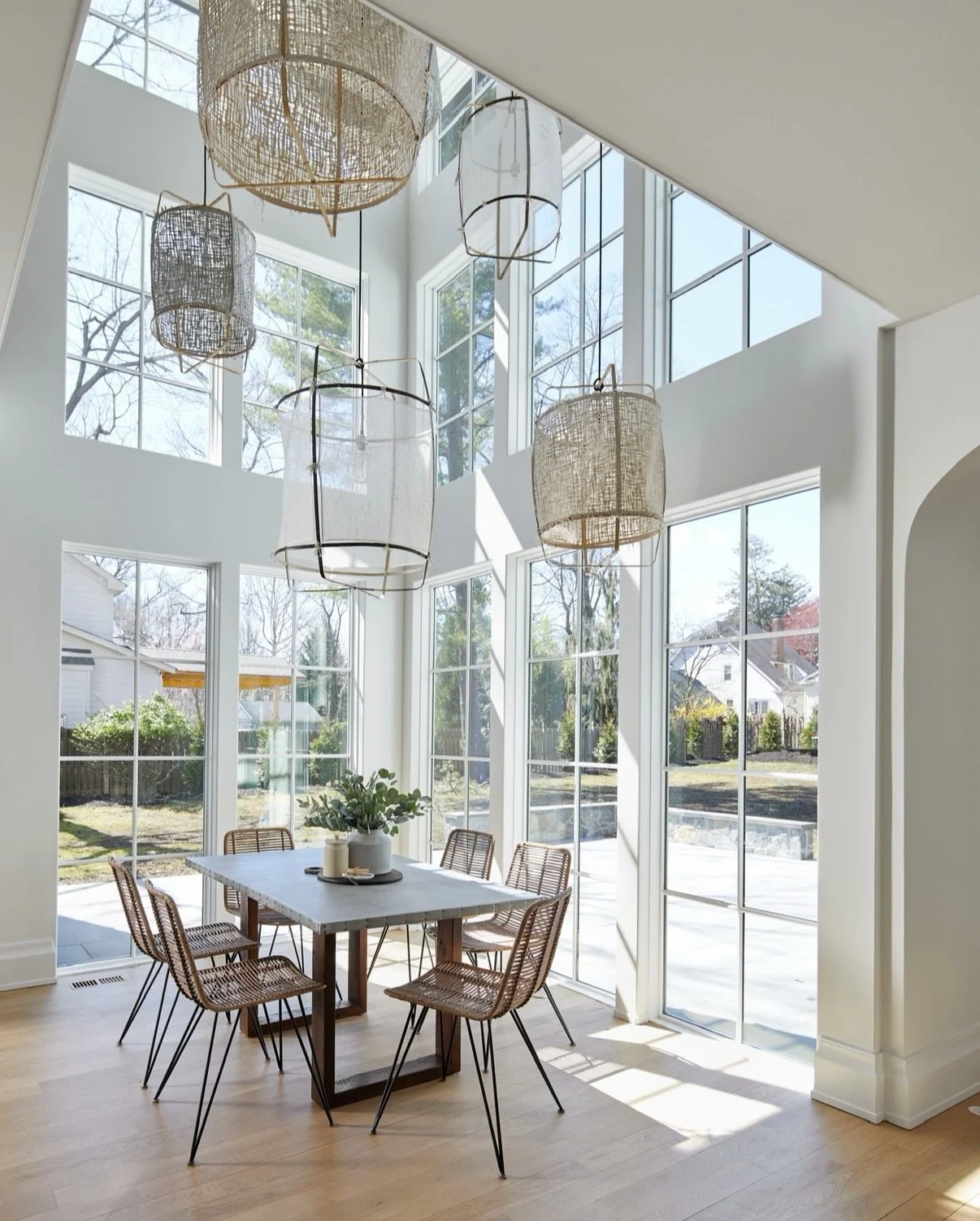 Lighting that doubles as art. The texture, scale, and shadows completely transform this breakfast tower at our #MRCxEMD project, #ShadowlawnWest. ✨ Would you go bold with pendants like this?

#lightingdesign #designbuildfurnish #westfieldnj